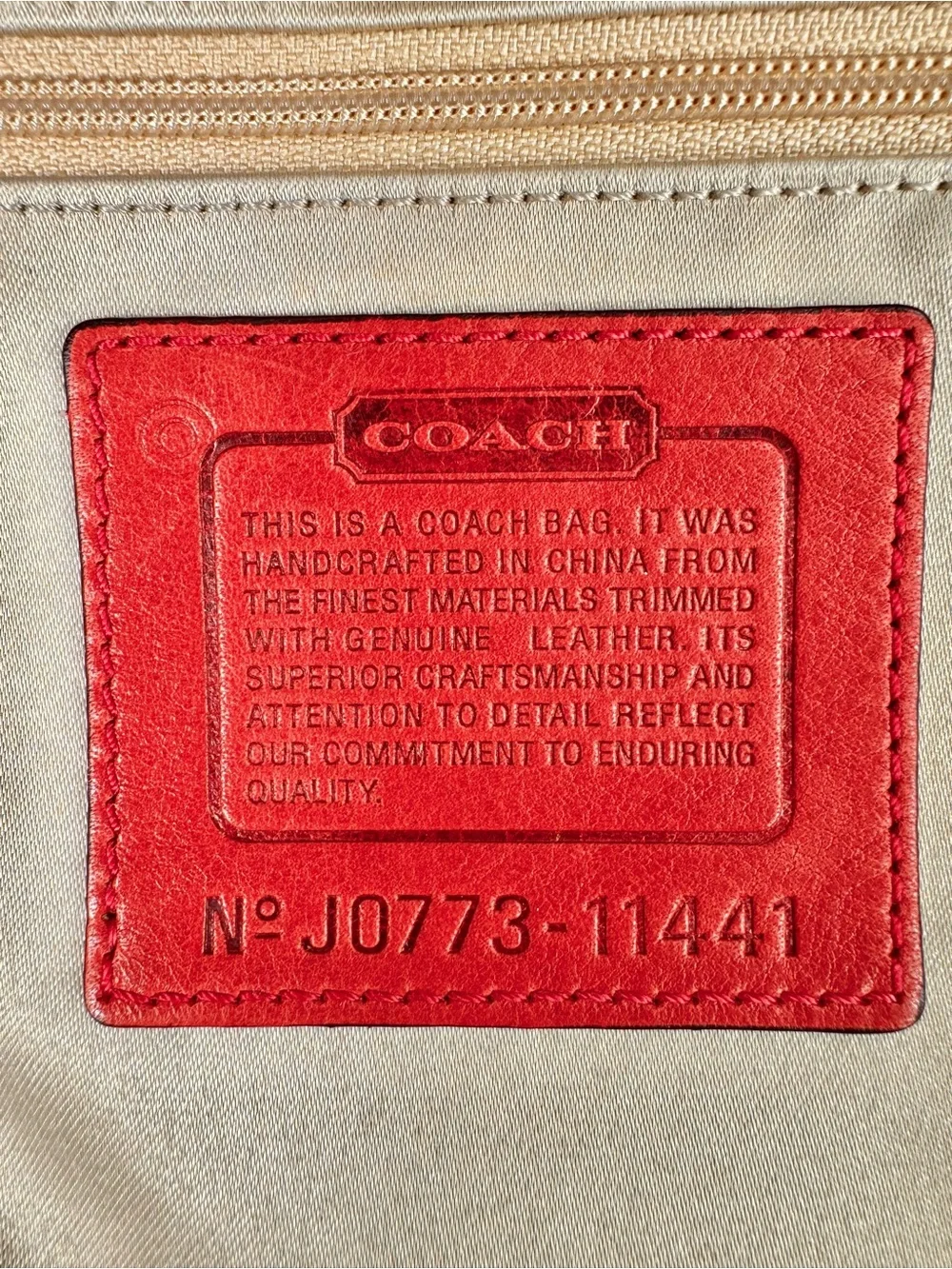 Coach Bleecker Red /Tan Leather Canvas Legacy Flap Soho Handbag #11441 EUC - Picture 8 of 10